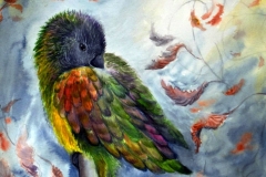 Perroquet  aux couleurs de l'Automne
